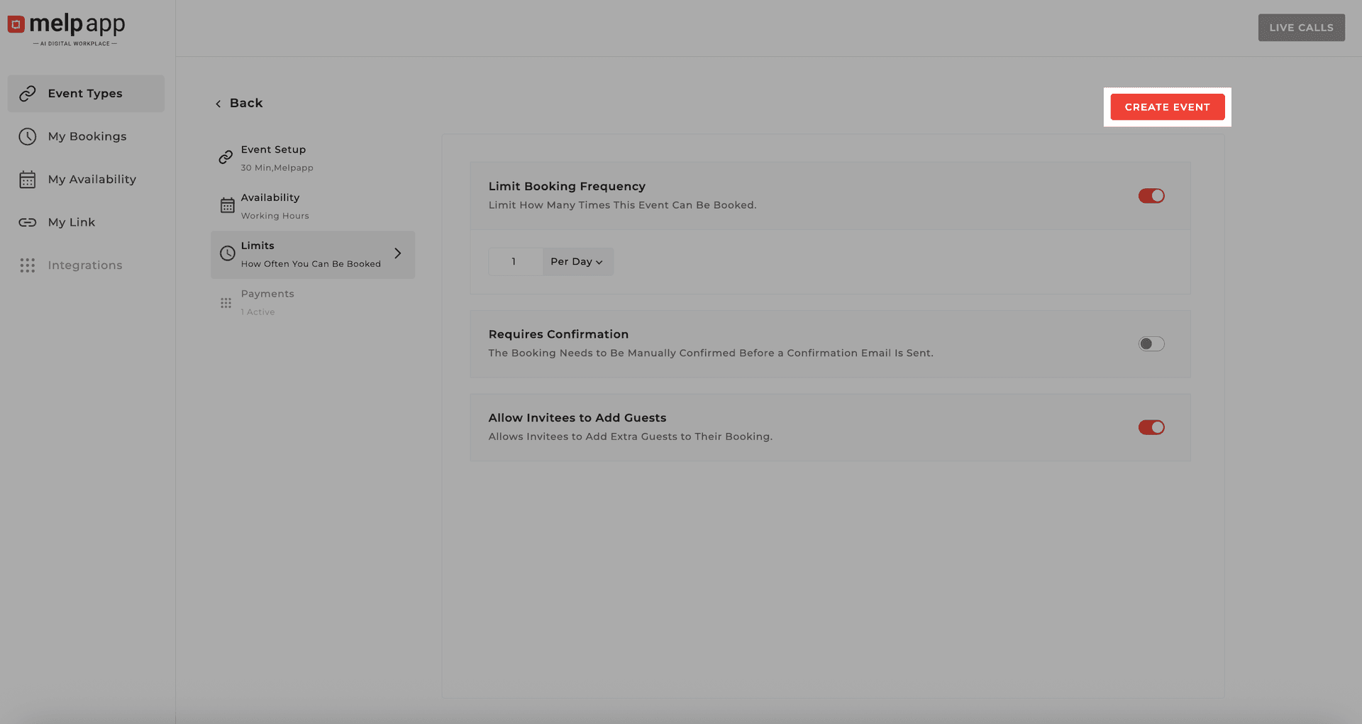 Create button