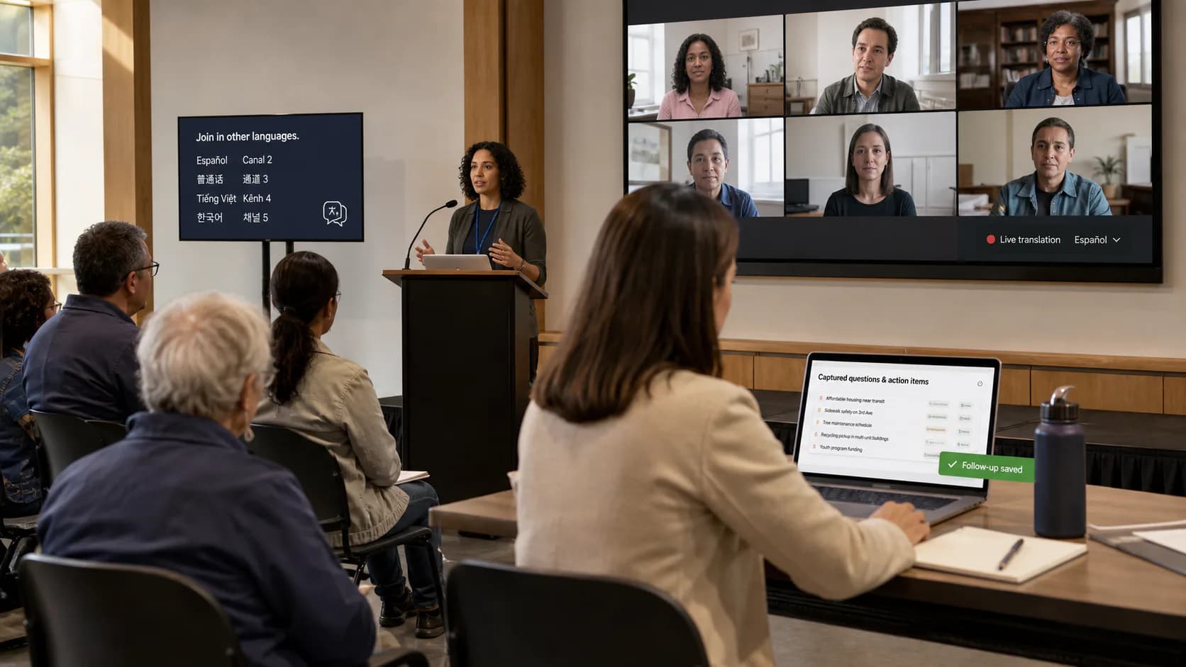 Municipal government hosting an accessible virtual town hall