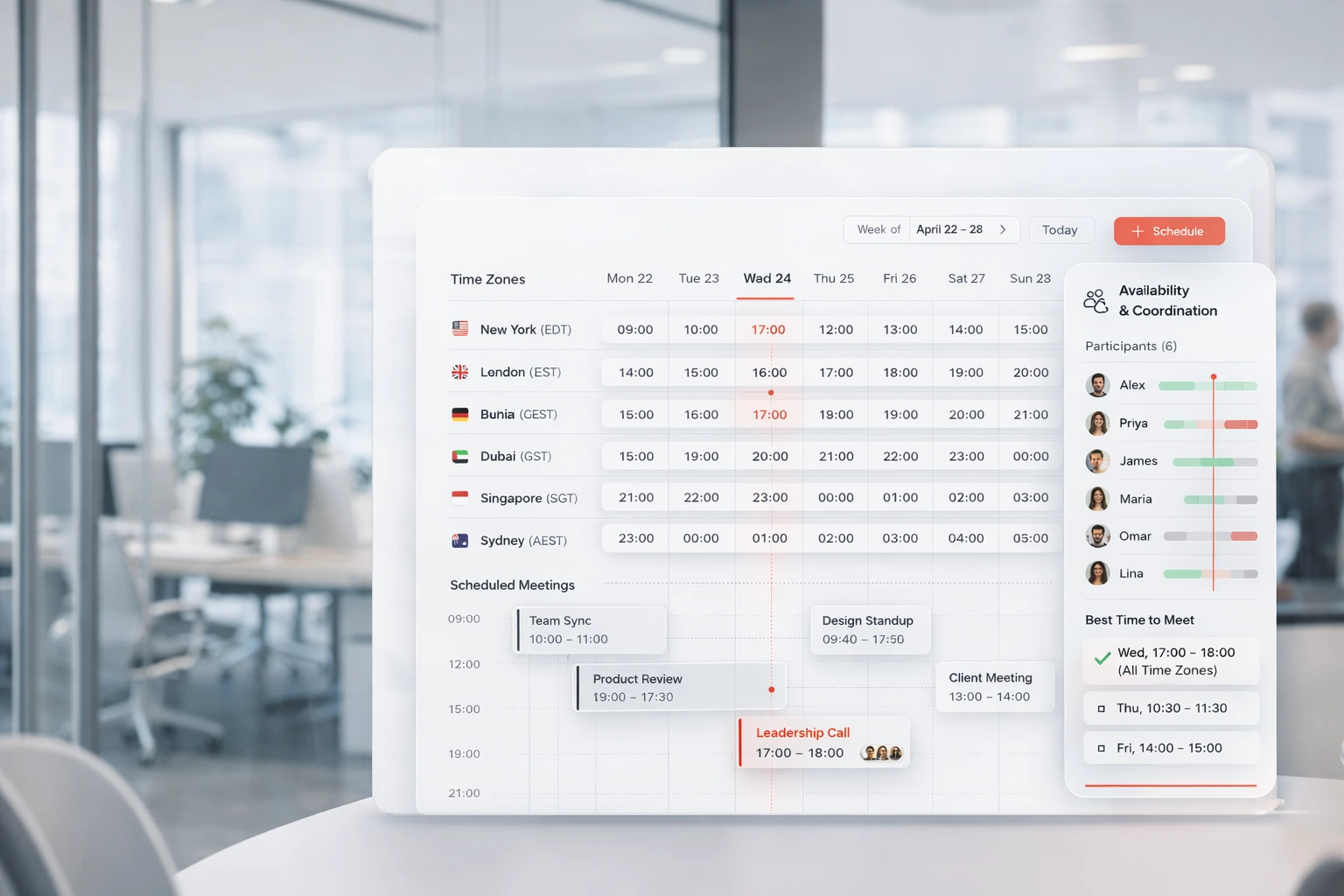 Melp Calendar interface